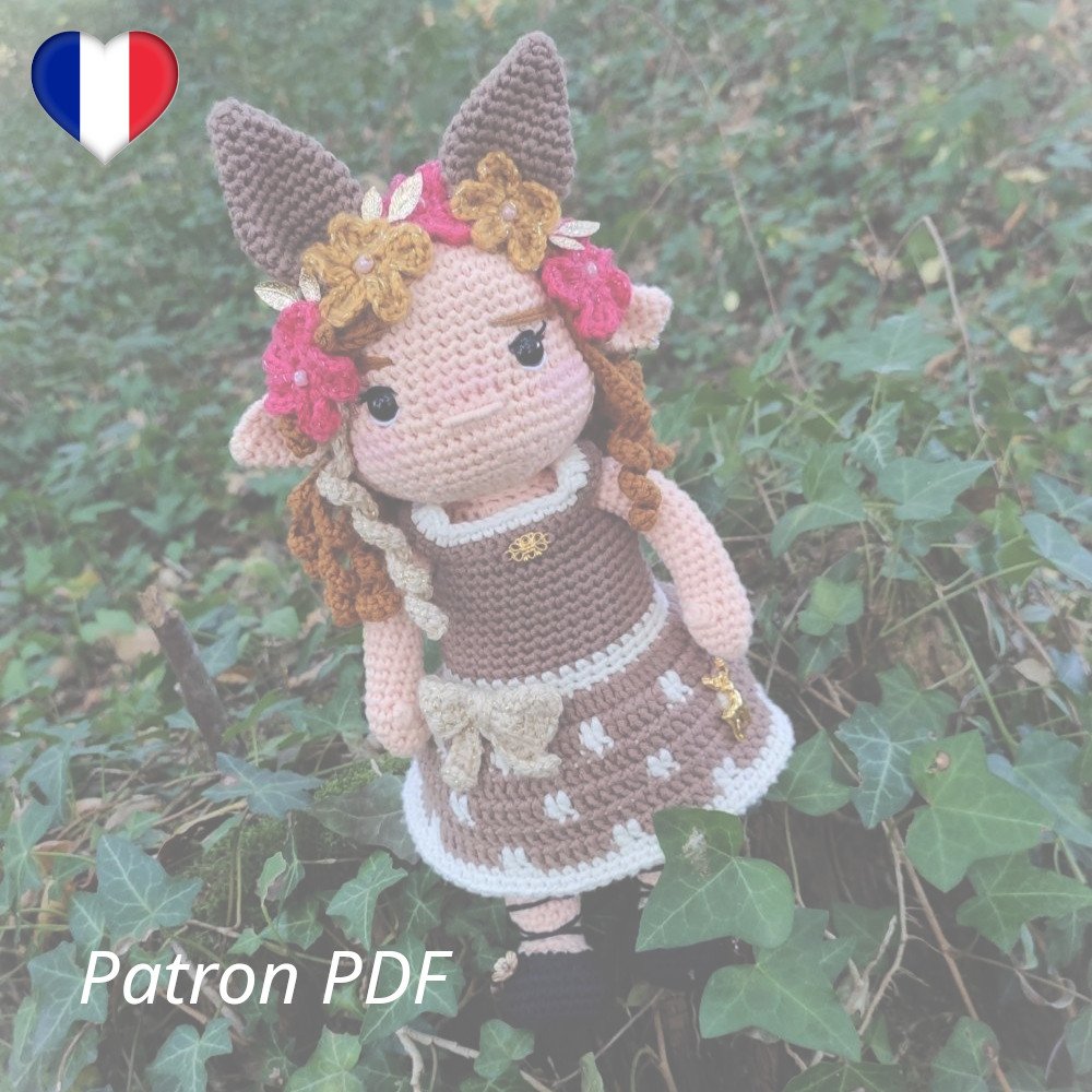Ailina - Elfe Faon - Patron PDF Crochet - Français