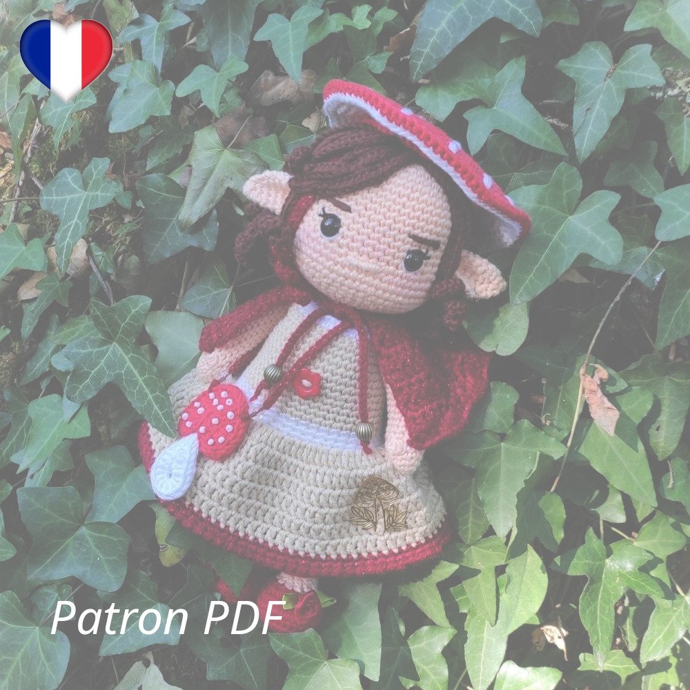 Azélie - Elfe Champignon - Patron PDF Crochet - Français