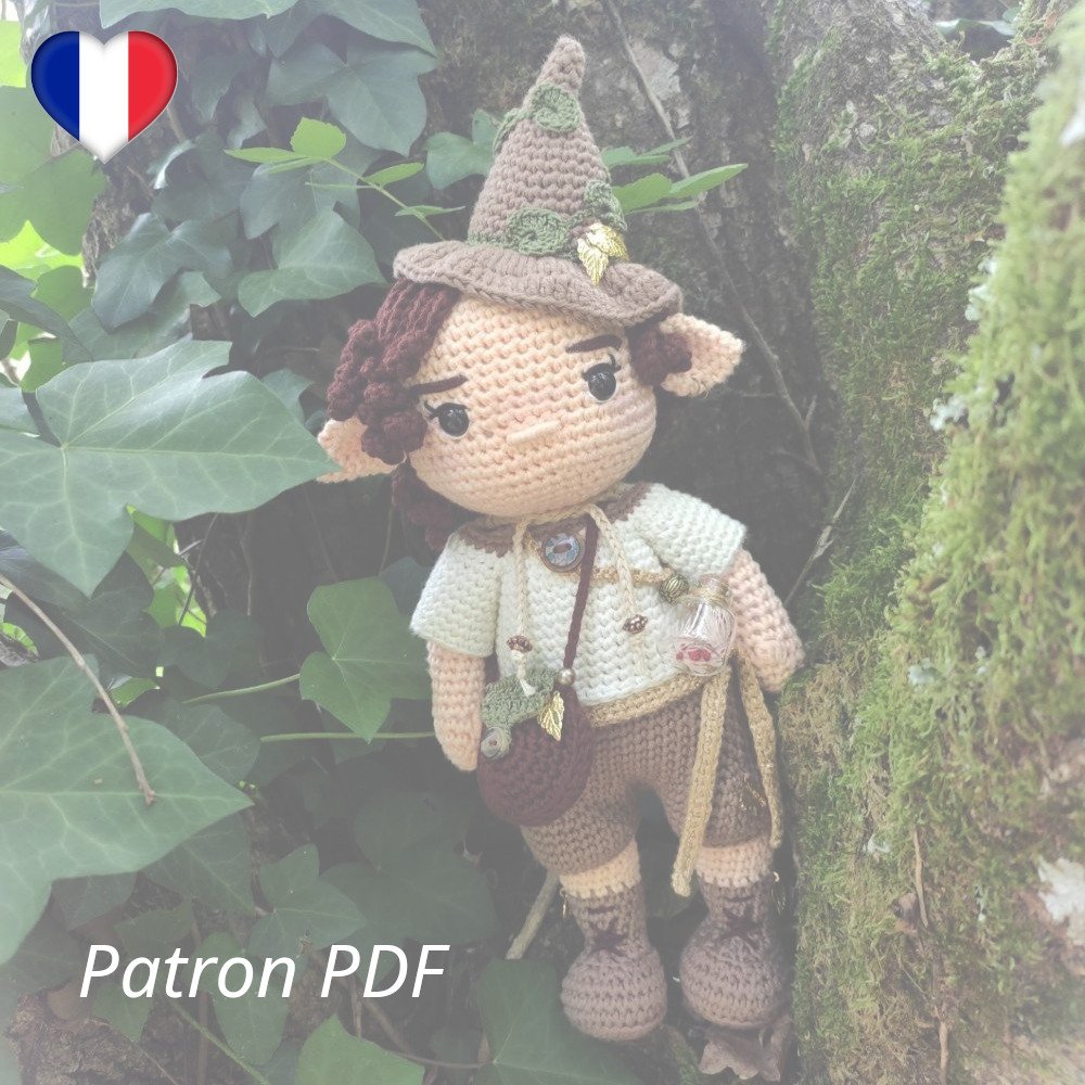 Henaël - Elfe Druide Herboriste - Patron PDF Crochet - Français