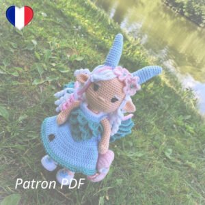 Nymphéa - Elfe Dragonne d'eau - Patron PDF Crochet - Français