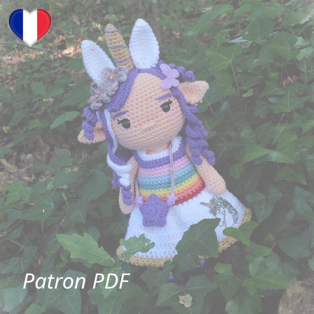 Stella - Elfe Licorne - Patron PDF Crochet - Français